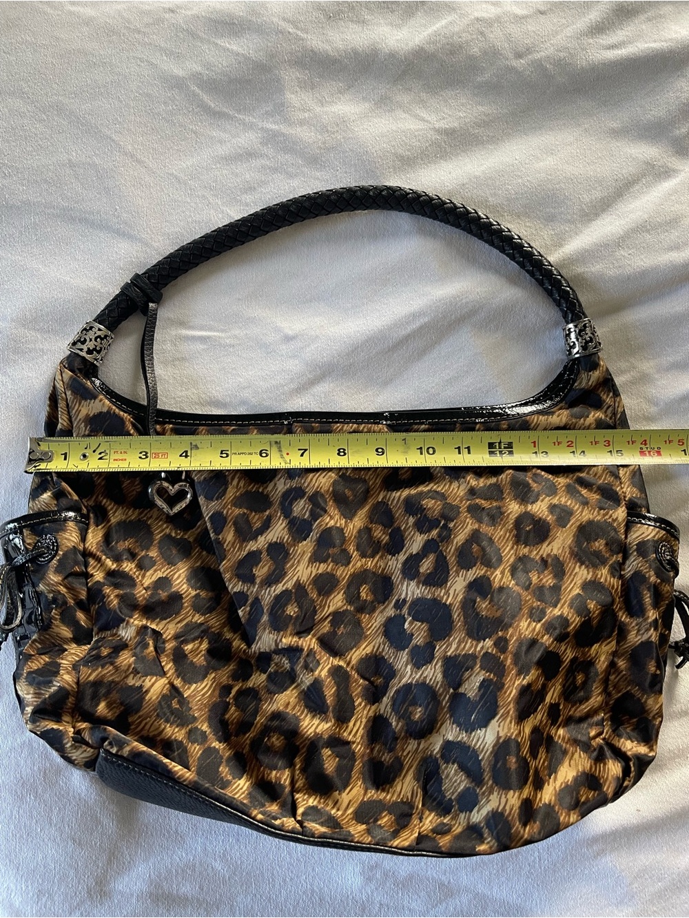 Brighton Leopard Print Shoulder Bag - Black and Brown - Picture 2 of 4